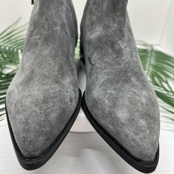 Marc Fisher LTD Vincent Women's Grey Suede Pointed Toe Ankle Booties Size 5.5M - Picture 3 of 9
